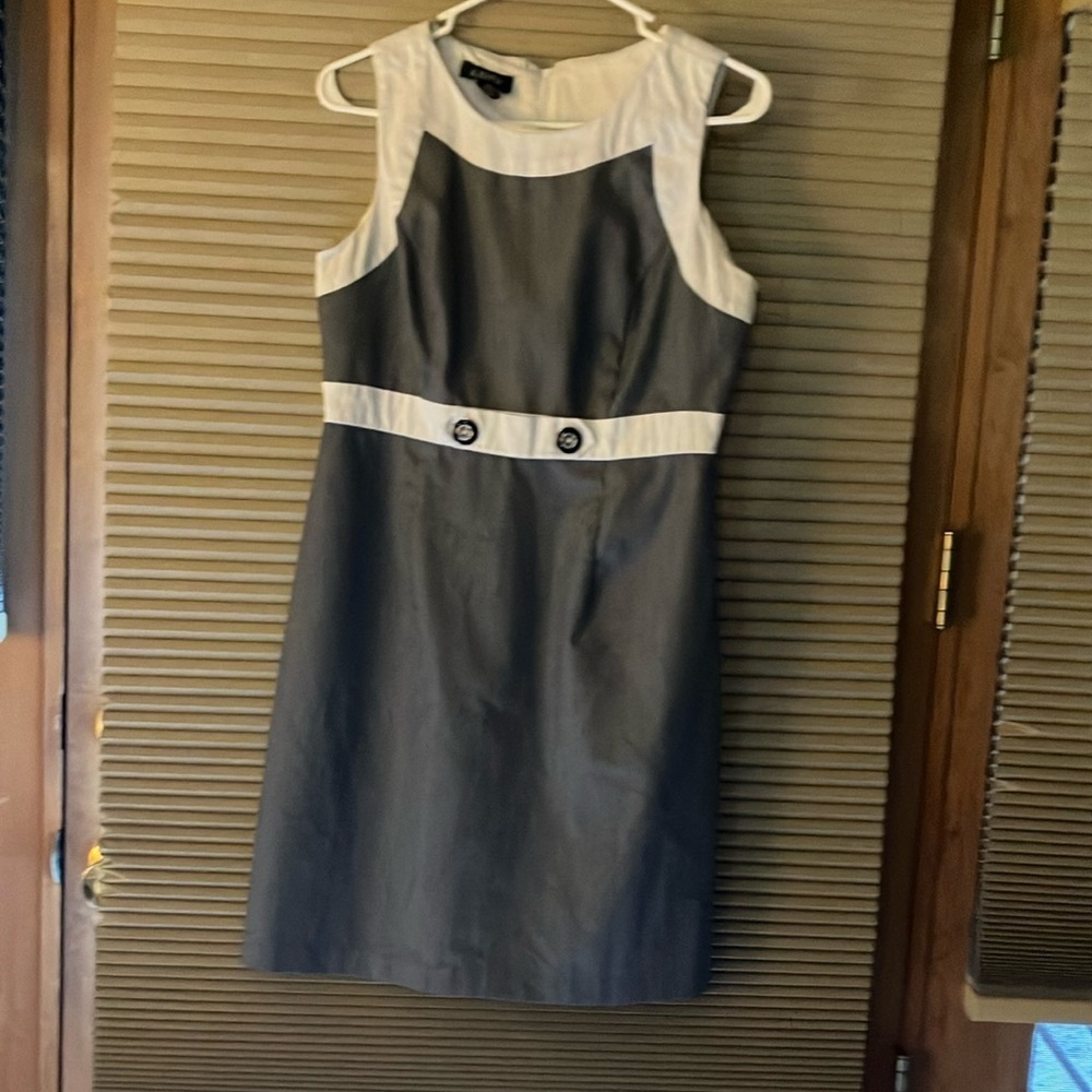 A.BYER A-LINE Striped Black/White Mid Length Dress Size 9 Preowned